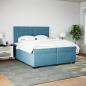 Preview: Boxspringbett mit Matratze Blau 200x200 cm Samt