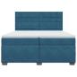 Preview: Boxspringbett mit Matratze Blau 200x200 cm Samt