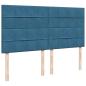 Preview: Boxspringbett mit Matratze Blau 200x200 cm Samt