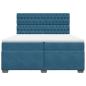 Preview: Boxspringbett mit Matratze Blau 200x200 cm Samt