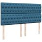 Preview: Boxspringbett mit Matratze Blau 200x200 cm Samt