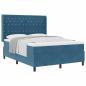 Preview: Boxspringbett mit Kopfteil Blau 140 x 200 cm Samt