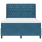 Preview: Boxspringbett mit Kopfteil Blau 140 x 200 cm Samt