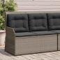 Preview: Gartenbank mit Kissen Grau Poly Rattan
