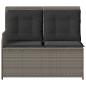 Preview: Gartenbank mit Kissen Grau Poly Rattan