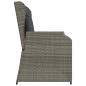 Preview: Gartenbank mit Kissen Grau Poly Rattan