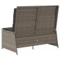 Preview: Gartenbank mit Kissen Grau Poly Rattan