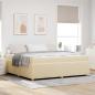 Preview: ARDEBO.de - Bettgestell mit Matratze mit Matratze Creme 200 x 200 cm Stoff
