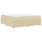 Preview: Bettgestell mit Matratze mit Matratze Creme 200 x 200 cm Stoff