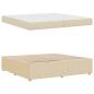 Preview: Bettgestell mit Matratze mit Matratze Creme 200 x 200 cm Stoff