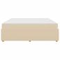 Preview: Bettgestell mit Matratze mit Matratze Creme 200 x 200 cm Stoff