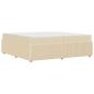 Preview: Bettgestell mit Matratze mit Matratze Creme 200 x 200 cm Stoff