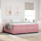 Preview: ARDEBO.de - Bettgestell mit Matratze Rosa 200 x 200 cm Samt