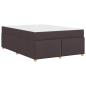 Preview: Bettgestell mit Matratze Dunkelbraun 140 x 200 cm Stoff