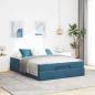 Preview: ARDEBO.de - Bettgestell Blau 140 x 200 cm Samt
