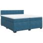 Preview: Boxspringbett mit Matratze Blau 200x200 cm Samt
