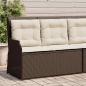Preview: Gartenbank mit Kissen Braun Poly Rattan