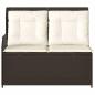Preview: Gartenbank mit Kissen Braun Poly Rattan