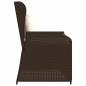 Preview: Gartenbank mit Kissen Braun Poly Rattan