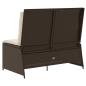 Preview: Gartenbank mit Kissen Braun Poly Rattan