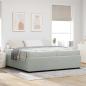 Preview: ARDEBO.de - Bettgestell mit Matratze Hellgrau 200 x 200 cm Samt