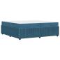 Preview: Bettgestell mit Matratze mit Matratze Blau 200 x 200 cm Samt