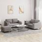 Preview: ARDEBO.de - 3-tlg. Sofagarnitur mit Kissen Taupe Stoff