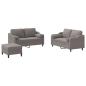 Preview: 3-tlg. Sofagarnitur mit Kissen Taupe Stoff