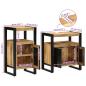 Preview: Badezimmermöbel Set 2 pcs Braun Massives, grobes Mangoholz