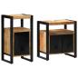 Preview: Badezimmermöbel Set 2 pcs Braun Massives, grobes Mangoholz