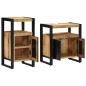 Preview: Badezimmermöbel Set 2 pcs Braun Massives, grobes Mangoholz