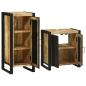 Preview: Badezimmermöbel Set mit Tür 2 pcs Braun Massives Mango-Holz