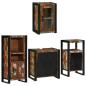 Preview: ARDEBO.de - Badezimmermöbel Set 4 pcs Mehrfarbig Massives recyceltes Holz