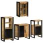 Preview: Badezimmermöbel Set mit Tür 4 pcs Braun Massives Mango-Holz