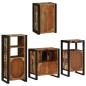 Preview: Badezimmermöbel Set 4 pcs Mehrfarbig Massives recyceltes Holz