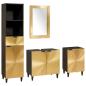 Preview: ARDEBO.de - Badezimmermöbel-Sets 4 pcs Schwarz und Gold 38 x 33 x 160 cm