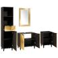 Preview: Badezimmermöbel-Sets 4 pcs Schwarz und Gold 38 x 33 x 160 cm