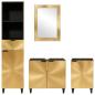 Preview: Badezimmermöbel-Sets 4 pcs Schwarz und Gold 38 x 33 x 160 cm