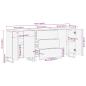 Preview: Sideboard 3 pcs Braun 60 x 33 x 75 cm massives Mangoholz