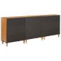 Preview: Sideboard 3 pcs Braun 60 x 33 x 75 cm massives Mangoholz