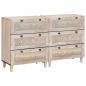 Preview: ARDEBO.de - Sideboard 2 pcs Weiß 60 x 33 x 75 cm massives Mangoholz