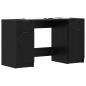 Preview: Schreibtisch Schwarze Eiche 133 x 50 x 75 cm Holzwerkstoff