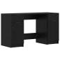 Preview: Schreibtisch Schwarze Eiche 133 x 50 x 75 cm Holzwerkstoff