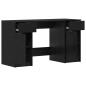 Preview: Schreibtisch mit Speicher Schwarz Eichen-Optik 133 x 50 x 75 cm