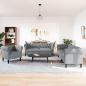 Preview: ARDEBO.de - Sofa Set 3 pcs Hellgrau Stoff