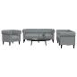 Preview: Sofa Set 3 pcs Hellgrau Stoff