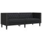 Preview: Sofa Set 3 pcs Schwarz 194 x 74.5 x 70.5 cm Kunstleder