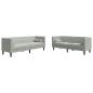 Preview: Sofa Set 2 pcs Hellgrau Samt