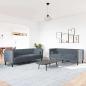 Preview: ARDEBO.de - Sofa Set 2 pcs Dunkelgrau Samt
