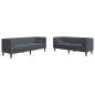 Preview: Sofa Set 2 pcs Dunkelgrau Samt